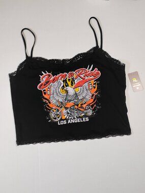 Ruby & Lace Born to Ride Los Angeles Crop Top - XL